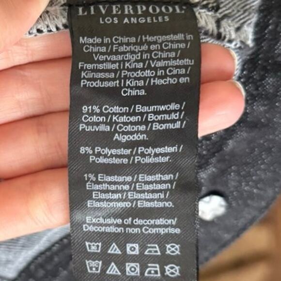 Embellished Liverpool Los Angeles LM1004R8 Classic Jean Jacket, Black, Large - Picture 13 of 14